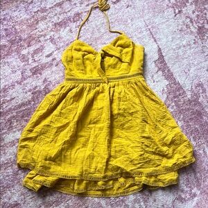Yellow women’s halter dress